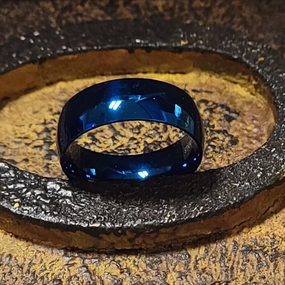 Women's Blue Wedding Ring - Girl's Wedding Ring - Wedding Ring For Her